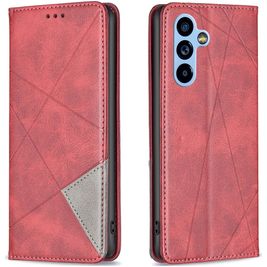 Mobigear Rhombus Slim Samsung Galaxy A54 Hülle Klapphülle - Rot