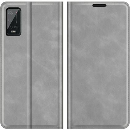 Mobigear Retro Slim Wiko Power U20 Hülle Klapphülle Geldbörse - Grau