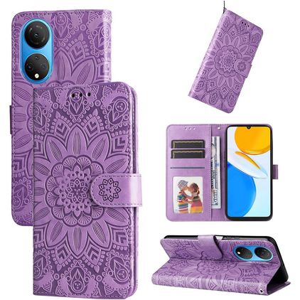 Mobigear Sunflower HONOR X7 Hülle Klapphülle Geldbörse - Lila