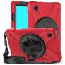 Mobigear SureGrip XGuard Samsung Galaxy Tab A7 Lite Hülle Kunststoff,Silikon Backcover + Schulterträger + Ständer - Rot