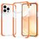 Mobigear Full Bumper iPhone 14 Pro Hülle Hardcase Backcover Stoßfest - Transparent / Orange