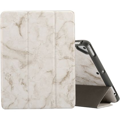 Mobigear Tri-Fold Marble iPad 5 (2017) Hülle Klapphülle + Stifthalter - Weiß