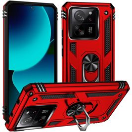 Mobigear Armor Ring Xiaomi 13T Pro Hülle Hardcase Backcover Stoßfest mit Ringhalter - Rot