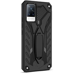 Mobigear Armor Stand Vivo V21 Hülle Hardcase Backcover Stoßfest mit Ständer - Schwarz