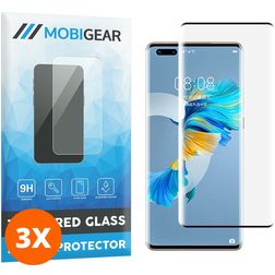 Mobigear Curved Huawei Mate 40 Pro Panzerglas Displayschutz - Hüllenfreundlich - Schwarz (3er Pack)