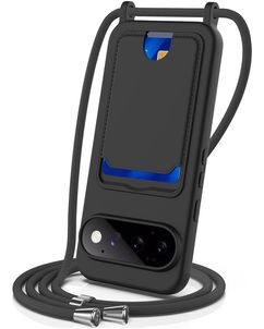 Mobigear Lanyard Card Google Pixel 11 Pro Silikon Handykette mit Kartenhalter - Schwarz