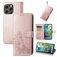 Mobigear Clover iPhone 15 Pro Hülle Klapphülle Geldbörse - Roségold