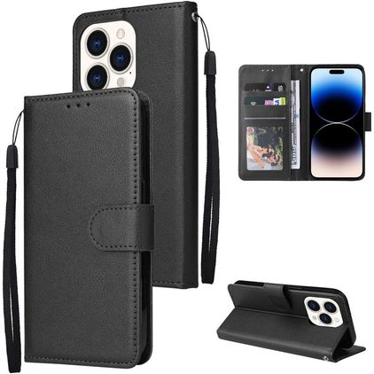 Mobigear Wallet iPhone 14 Pro Hülle Klapphülle Geldbörse - Schwarz
