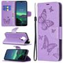 Mobigear Butterfly Nokia 1.4 Hülle Klapphülle Geldbörse - Lila