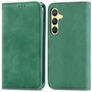 Mobigear Retro Slim Samsung Galaxy S25 Plus Hülle Klapphülle Geldbörse - Grün