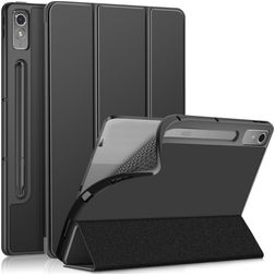 Mobigear Tri-Fold Gel Lenovo Tab P12 Hülle TPU,Kunstleder Klapphülle - Schwarz