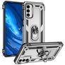 Mobigear Armor Ring Samsung Galaxy M23 Hülle Hardcase Backcover Stoßfest mit Ringhalter - Silber