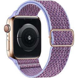 Mobigear W Texture Nylon Apple Watch Armband Elastisches Band - 42/41/40/38 mm - Lila
