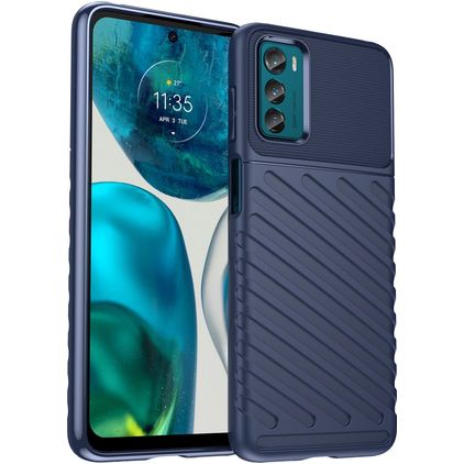 Mobigear Groove Motorola Moto G42 Hülle Flexibles TPU Backcover - Blau