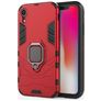 Mobigear Armor Ring iPhone XR Hardcase Backcover Shockproof mit Ringhalter - Rot