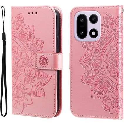 Mobigear Flowers OnePlus 15 Hülle Klapphülle Geldbörse - Roségold