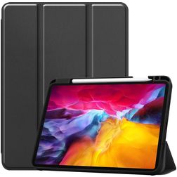Mobigear Tri-Fold Gel iPad Pro 11 Zoll (2021) Hülle TPU,Kunstleder Klapphülle + Stifthalter - Schwarz