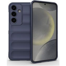 Mobigear Bumpy Samsung Galaxy S25 Hülle Flexibles TPU Backcover - Dunkelblau