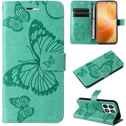 Mobigear Butterfly Xiaomi 14T Pro Hülle Klapphülle Geldbörse - Grün