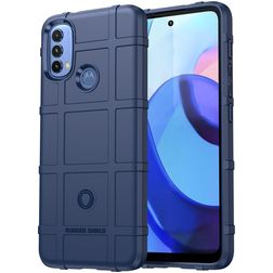Mobigear Rugged Shield Motorola Moto E20 Hülle Flexibles TPU Backcover Stoßfest - Blau