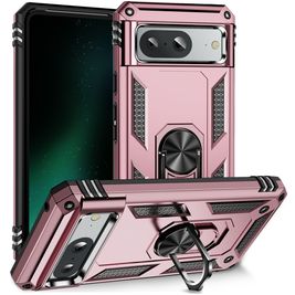Mobigear Armor Ring Google Pixel 8a Hülle Hardcase Backcover Stoßfest mit Ringhalter - Roségold