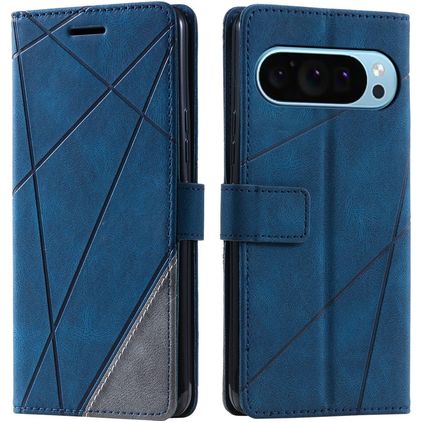 Mobigear Rhombus Google Pixel 9 Pro Hülle Klapphülle Geldbörse - Blau