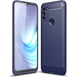 Mobigear Brushed Motorola Moto G50 Hülle Flexibles TPU Backcover - Blau