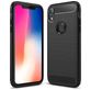 Mobigear Brushed Slim iPhone XR Hülle Flexibles TPU Backcover - Schwarz