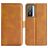 Mobigear Slim Magnet Vivo Y76 Hülle Klapphülle Geldbörse - Cognac