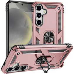 Mobigear Armor ring Samsung Galaxy S25 Hülle Hardcase Backcover Stoßfest mit Ringhalter - Roségold