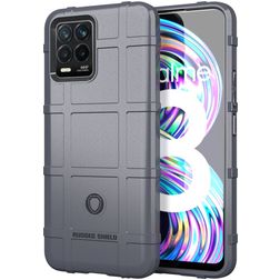 Mobigear Rugged Shield Realme 8 Hülle Flexibles TPU Backcover Stoßfest - Grau