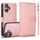 Mobigear Wallet iPhone 16 Hülle Abnehmbare 2in1 Klapphülle Geldbörse - Roségold