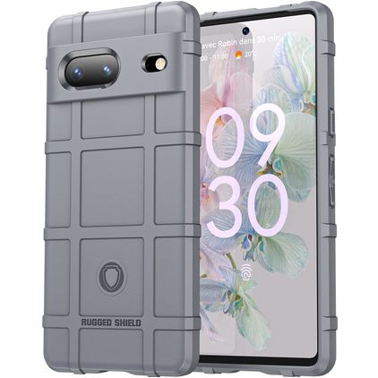 Mobigear Rugged Shield Google Pixel 7 Hülle Flexibles TPU Backcover Stoßfest - Grau
