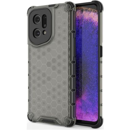 Mobigear Honeycomb OPPO Find X5 Hülle Hardcase Backcover Stoßfest - Schwarz