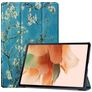 Mobigear Tri-Fold Samsung Galaxy Tab S7 FE Hülle Klapphülle - Mandelblüten