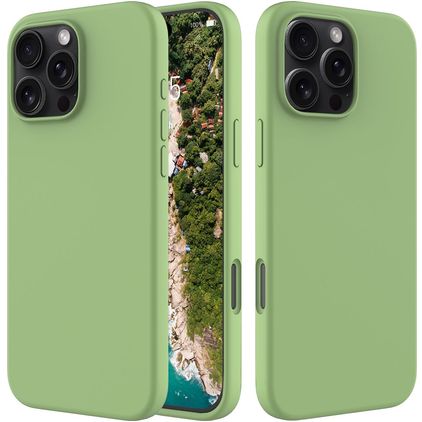 Mobigear Rubber Touch iPhone 16 Pro Max Silikon Hülle Backcover - Grün