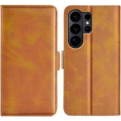 Mobigear Slim Magnet Samsung Galaxy S26 Ultra Hülle Klapphülle Geldbörse - Cognac