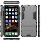 Mobigear Armor Stand iPhone XS Max Hülle Hardcase Backcover Stoßfest mit Ständer - Grau