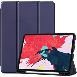Mobigear Tri-Fold Gel iPad Pro 11 Zoll (2020) Hülle TPU,Kunstleder Klapphülle + Stifthalter - Dunkelblau