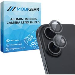 Mobigear Single iPhone 16 Plus Panzerglas Kameralinsenschutz - Hüllenfreundlich - Schwarz
