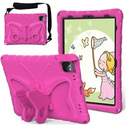 Mobigear Butterfly iPad Air 11 Zoll (2026) Hülle EVA Schaum Backcover + Schulterträger + Ständer - Magenta