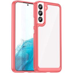 Mobigear Crystal Samsung Galaxy S23 Ultra Hülle Hardcase Backcover - Transparent / Rot