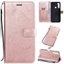 Mobigear Butterfly Xiaomi Redmi Note 8T Hülle Klapphülle Geldbörse - Roségold