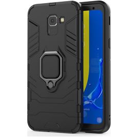 Mobigear Armor Ring Samsung Galaxy J6 (2018) Hülle Hardcase Backcover Stoßfest mit Ringhalter - Schwarz Mobigear Armor Ring Samsung Galaxy J6 (2018) Hülle Hardcase Backcover Stoßfest mit Ringhalter - Schwarz
