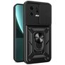 Mobigear Armor Ring Cam Slide Xiaomi 13 Hülle Hardcase Backcover Stoßfest mit Ringhalter und Kamera Slider - Schwarz