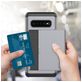 Mobigear Card Samsung Galaxy S10 Hülle Hardcase Backcover Stoßfest mit Kartenhalter - Marineblau