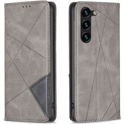 Mobigear Rhombus Slim Samsung Galaxy S23 Plus Hülle Klapphülle - Grau