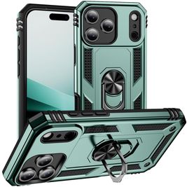 Mobigear Armor Ring iPhone Air Hülle Hardcase Backcover Stoßfest mit Ringhalter - Grün