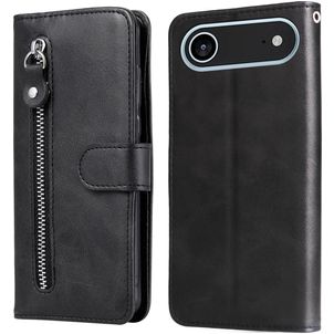 Mobigear Zipper iPhone Air Hülle Klapphülle Geldbörse - Schwarz