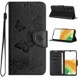 Mobigear Butterfly Samsung Galaxy A35 Klapphülle Portemonnaie - Schwarz